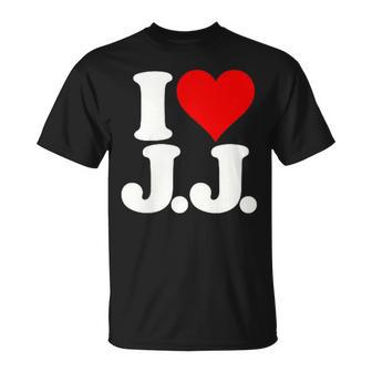 I Love Heart JJ Jj J J イニシャル Tシャツ - Kawaiitshirt