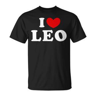 I Love Leo Amo Leo Cuello Camiseta unisex - Regaloses