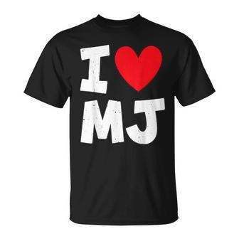 I Love Mj Heart Personalized Name Mj First Name T-Shirt | Mazezy