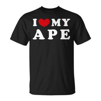 I Love My Ape アイ・ラブ・マイ・エイプ、アイ・ハート・マイ・エイプ 長袖tシャツ Tシャツ - Kawaiitshirt
