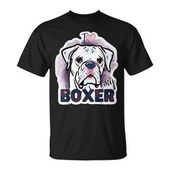 I Love My Boxer Dog Mom Dad Kawaii Dog Doodles ボクサー 犬 Tシャツ - Kawaiitshirt
