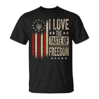 I Love The Taste Of Freedom Couple Matching Patriotic Humor T-Shirt | Seseable UK