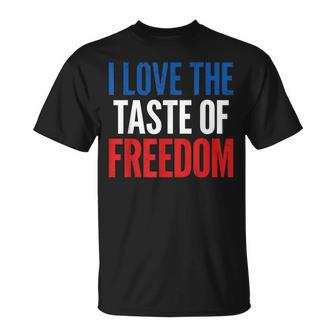 I Love The Taste Of Freedom Couples 4Th Of July Patriotic T-Shirt | Seseable UK