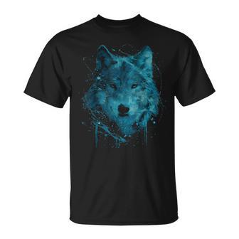 Lupo Animale Faccia Arte Grafica Faunaelvatica Colorato Amante Del Lupo Maglietta - Novitaregali