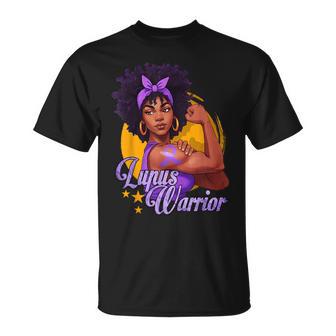 Lupus Warrior Afro Black Woman Wear Purple Ribbon Awareness T-Shirt - Thegiftio UK