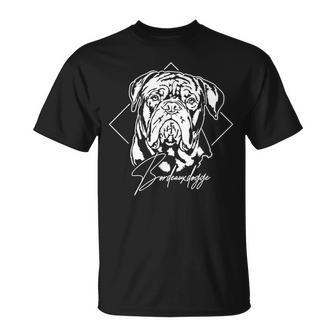 Lustige Bordeauxdogge Portrait Hundeportrait Hunde T-Shirt - Seseable