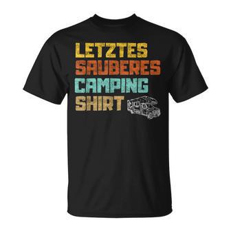 Lustiges Letztesauberes Camping Wohnwagen Wohnmobil Camper T-Shirt - Seseable