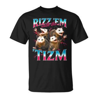 Lustiges Meme Mit Der Autistischen Opossum-Grafikon Rizz Em With The Tism T-Shirt - Seseable