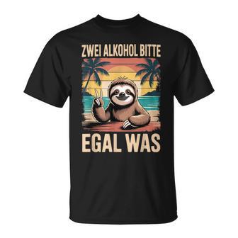 Lustiges Zwei Alkohol Bitte Egal Was Bier Malle Party T-Shirt - Seseable