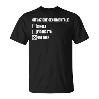 Maglia Divertente Autoironiaituazioneentimentale Gattara Maglietta - Novitaregali