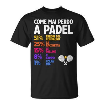 Come Mai Perdo A Padel Maglia Regalo Padelisti Uomo Donna Maglietta - Novitaregali