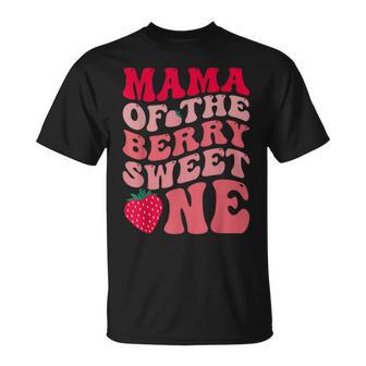 Mama Of The Berry Sweet One Strawberry First Birthday T-Shirt - Thegiftio UK