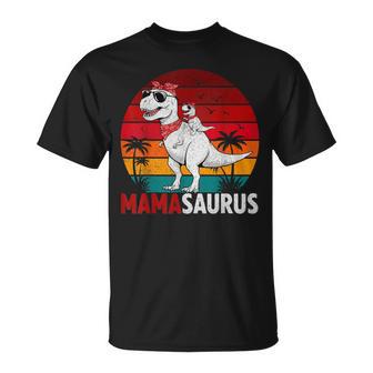 Mama Saurus T Rex Dad Dinosaur Birthday Family Matching T-Shirt - Thegiftio