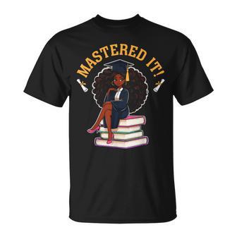Mastered It Black Girl Master Degree Graduation T-Shirt - Thegiftio UK