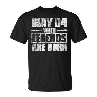 May 4Th When Legends Are Born May Birthday T-Shirt - Thegiftio UK
