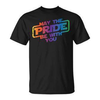 May The Pride Be With You Gay Rainbow Flag Lgbtq Women T-Shirt | Mazezy