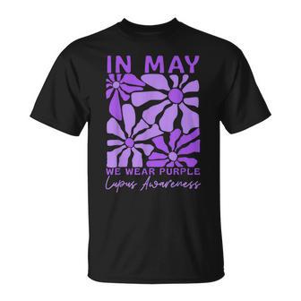 In May We Wear Purple Lupus Awareness Boho Floral Women T-Shirt - Thegiftio