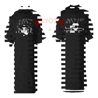 Mayotte 976 Belle Idee Cadeau Drapeau Coeur T-Shirt - Cadeauxyz