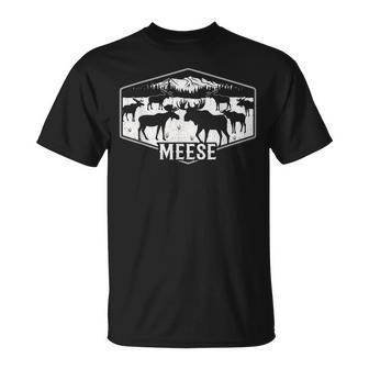 Meese Moose Humor Camping Wildlife Outdoor Nature T-Shirt | Seseable UK