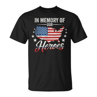 Memorial Day In Memory Heroes Patriotic Flag T-Shirt - Monsterry