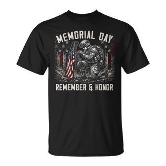 Memorial Day Remember And Honor Us Flag Military Patriotic T-Shirt | Mazezy