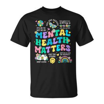 Mental Health Matters Awareness Therapy Human Brain Illness T-Shirt - Thegiftio UK