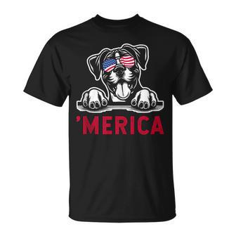 Merica Boxer Dog Owner Ic American Usa T-Shirt - Monsterry UK