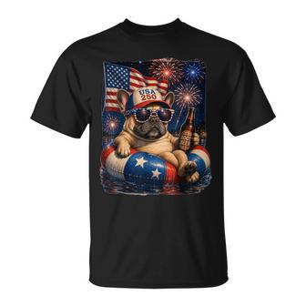 Merica French Bulldog American Flag 4Th Of July Celebration T-Shirt | Seseable UK