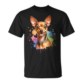 Miniatura Pinscher Dog Acuarela Obra De Arte Camiseta unisex - Regaloses
