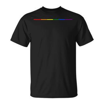 Minimalist Lgbtq Pride Rainbow Line Aesthetic T-Shirt - Thegiftio UK