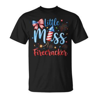 Miss Firecracker 4Th July America Patriot Toddler Girl Kids T-Shirt - Thegiftio UK