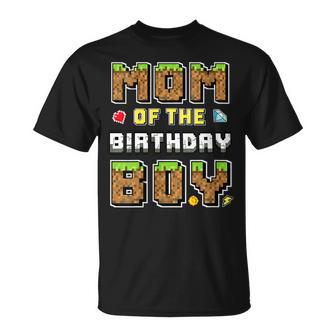 Mom Of The Birthday Boy Gamer Pixel Birthday Party Matching T-Shirt - Thegiftio UK