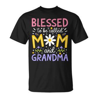 Mother's Day Blessed To Be Called Mom And Grandma Floral T-Shirt - Thegiftio