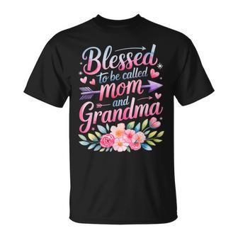 Mother's Day Blessed To Be Called Mom And Grandma Flowers T-Shirt - Thegiftio