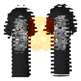 Motif Chien Japonais Mangeant Des Ramen Kawaii T-Shirt - Cadeauxyz