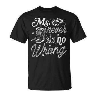 Ms Never Do No Wrong Western Cow Girl Country Music T-Shirt - Thegiftio