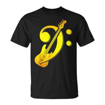 Musique Musicien Clé De Fa Bassiste Guitare Basse T-Shirt - Cadeauxyz