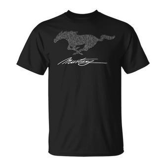 Mustang Model Names T-Shirt - Cadeauxyz