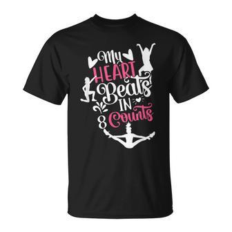 My Heart Beats 8カウント チアリーダー ダンサー チアリーディング Tシャツ - Kawaiitshirt