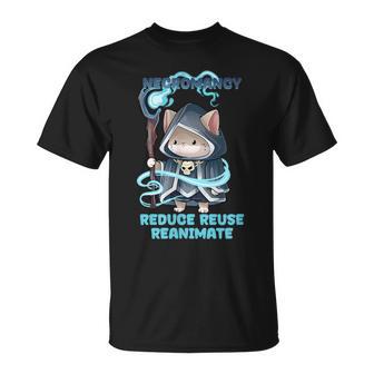 Nécromancie Réduire Réutiliser Réanimer Nécromancien De Chat T-Shirt - Cadeauxyz