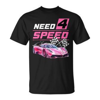 Need Four Speed Birthday Girl 4 Year Old Car Racing 4Th Bday T-Shirt - Thegiftio UK