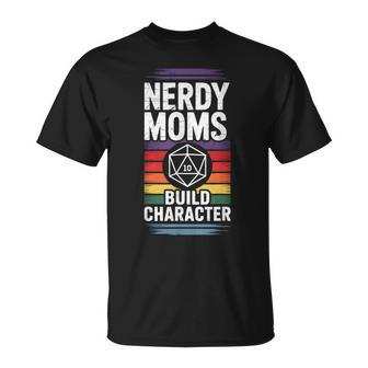 Nerdy Moms Build Character Rpg Fantasy Game Lover T-Shirt - Thegiftio UK