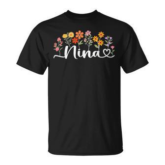 Nina Mother's Day For Grandma Wildflower Floral Women T-Shirt - Monsterry UK