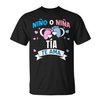 Niño O Niña Tía Te Ama Gender Reveal In Spanish Aunt T-Shirt - Thegiftio UK