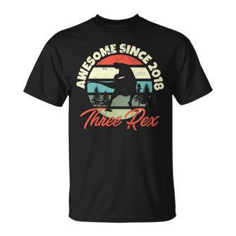 Niños 3 Años De Edad 3º Cumpleaños Del Dinosaurio T-Rex Camiseta unisex - Regaloses