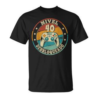 Niveau 40 Débloqué 40 Ans Cadeau Danniversaire Gamer T-Shirt - Cadeauxyz