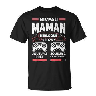 Niveau Maman Débloqué 2026 Annonce Grossesse Gamer T-Shirt - Cadeauxyz