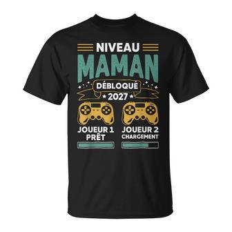 Niveau Maman Débloqué 2027 Annonce Grossesse Maman Geek T-Shirt - Cadeauxyz