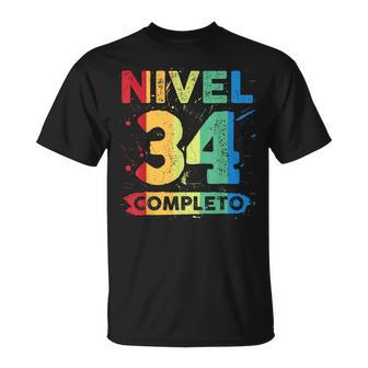 Nivel 34 Completo 34 Aniversario De Boda 34 Años Camiseta unisex - Regaloses