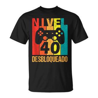 Nivel 40 Desbloqueado Regalo De Cumpleaños De 40 Años In Mangas Camiseta unisex - Regaloses